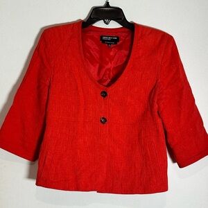 Red Jones New York cropped blazer